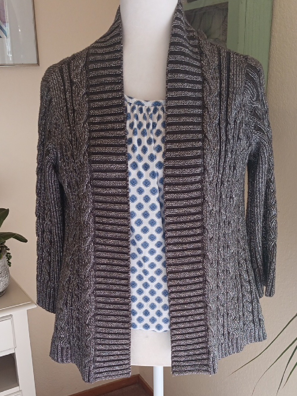 Chart8er Club Metallic Cardigan Sweater